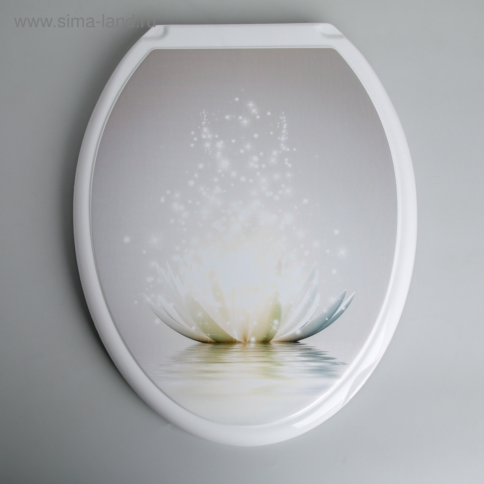 Сиденье для унитаза «Лотос» 45×37 см с крышкой белое