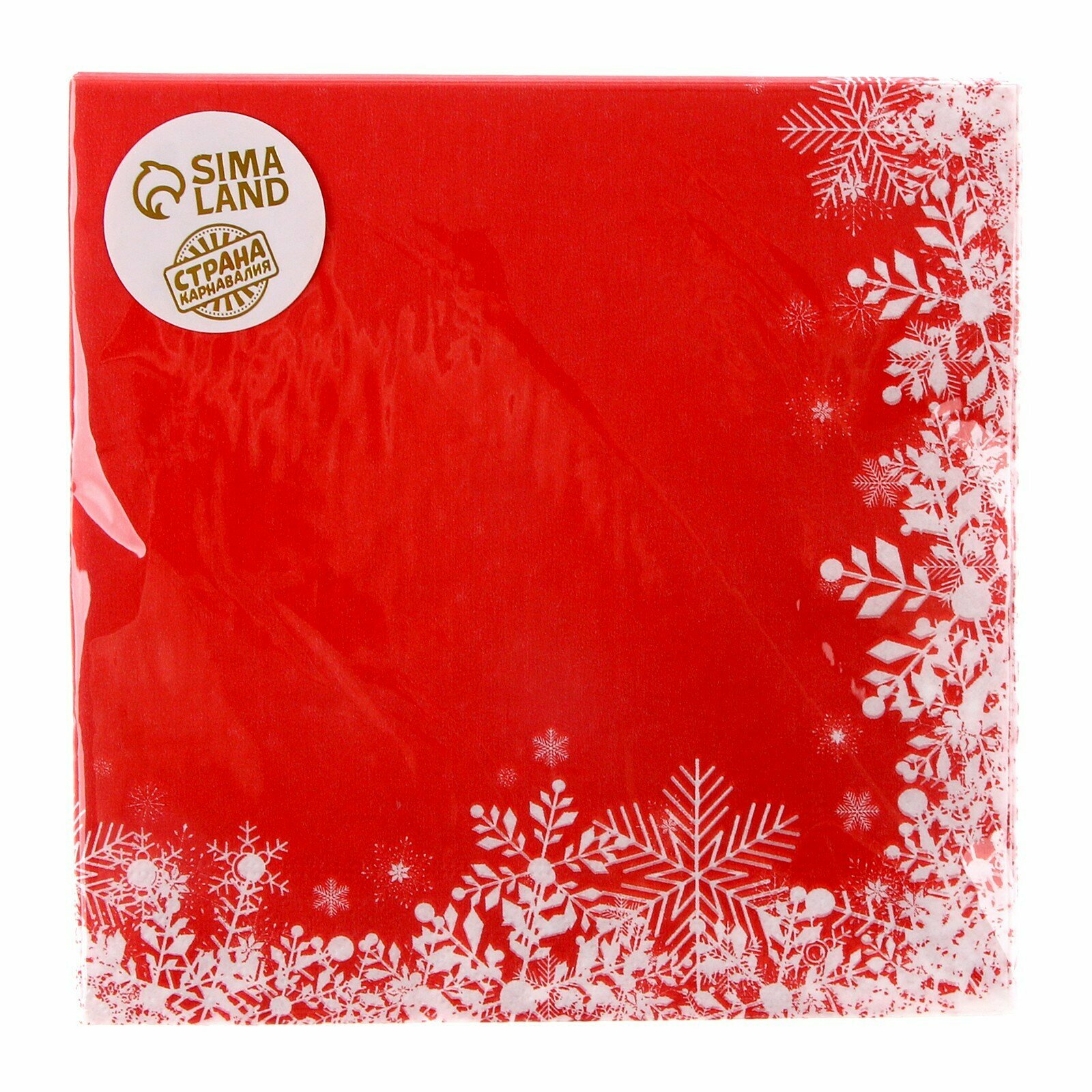 Салфетки бумажные «Снежинки на красном», 33х33 см, набор 20 шт. - фотография № 11