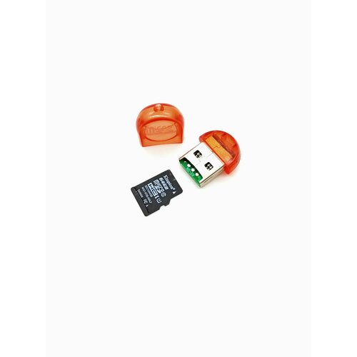 Переходник/CARD READER/USB-MicroSD/Красный картридер переходник usb microsd цвет красный