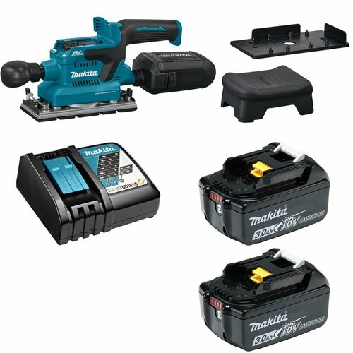 Аккумуляторная вибрационная шлифовальная машина LXT 18В акк 2x3Ач и зу Makita DBO381URFE 3943000₽