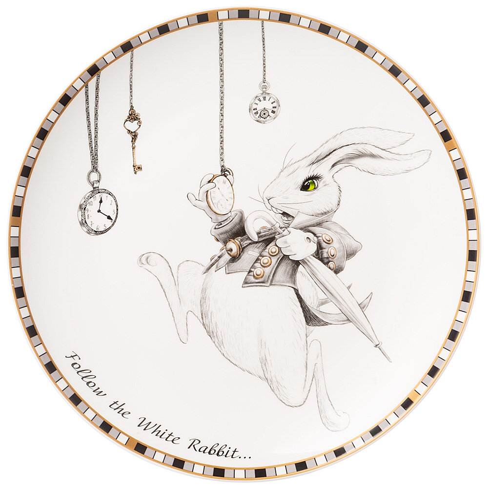 тарелка LEFARD Wonderland 20см десертная фарфор кролик - фото №1