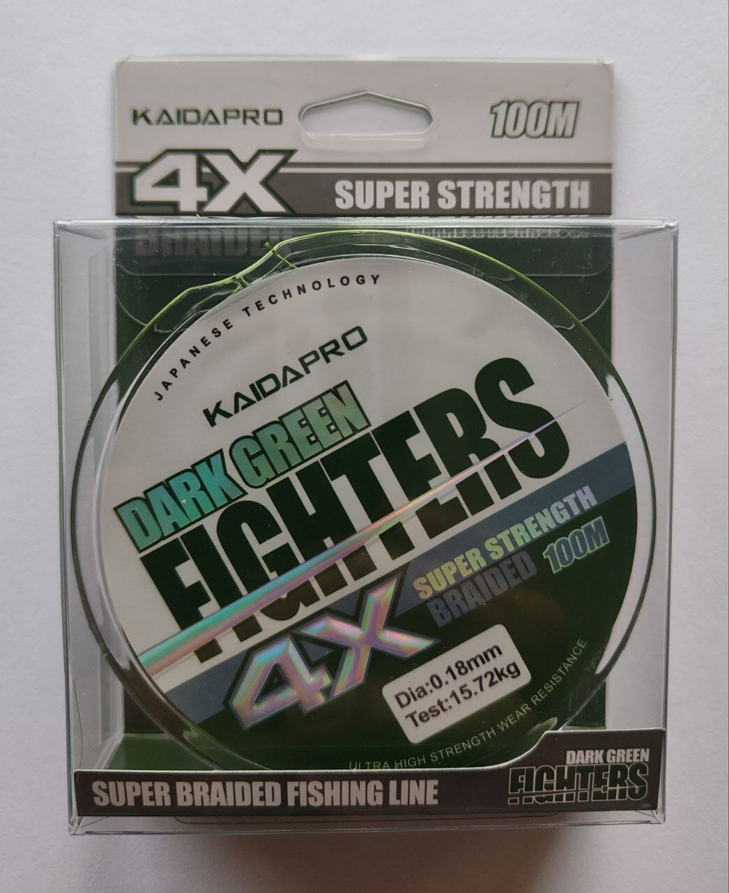 Плетеный шнур FIGHTERS 4X KAIDAPRO dark green 100m 0,18 мм 15,72кг