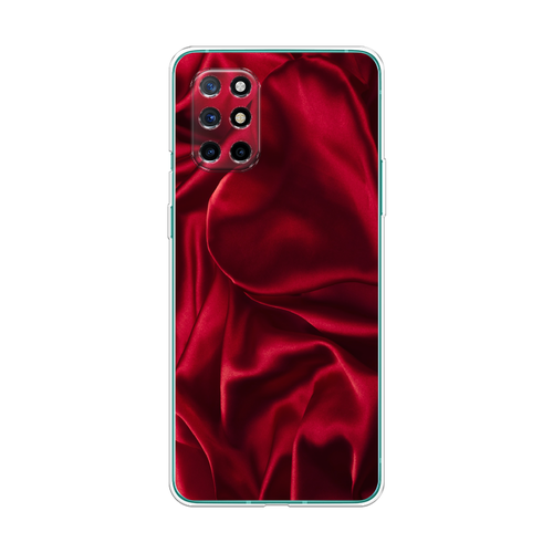 Силиконовый чехол на OnePlus 8T / ВанПлас 8Т Текстура красный шелк силиконовый чехол на oneplus 8t ванплас 8т текстура красный шелк