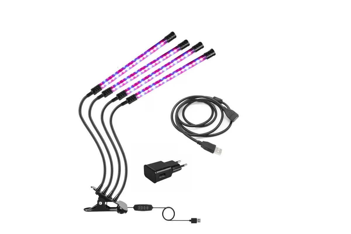 Светодиодная фитолампа для растений полного спектра, 4 фитолампы для растений