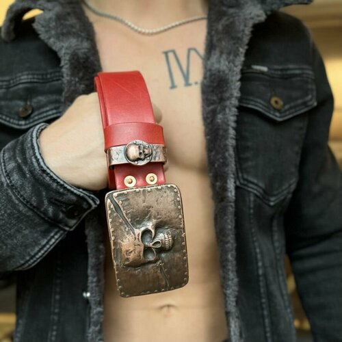 фото Ремень hard skin, размер xxl, красный