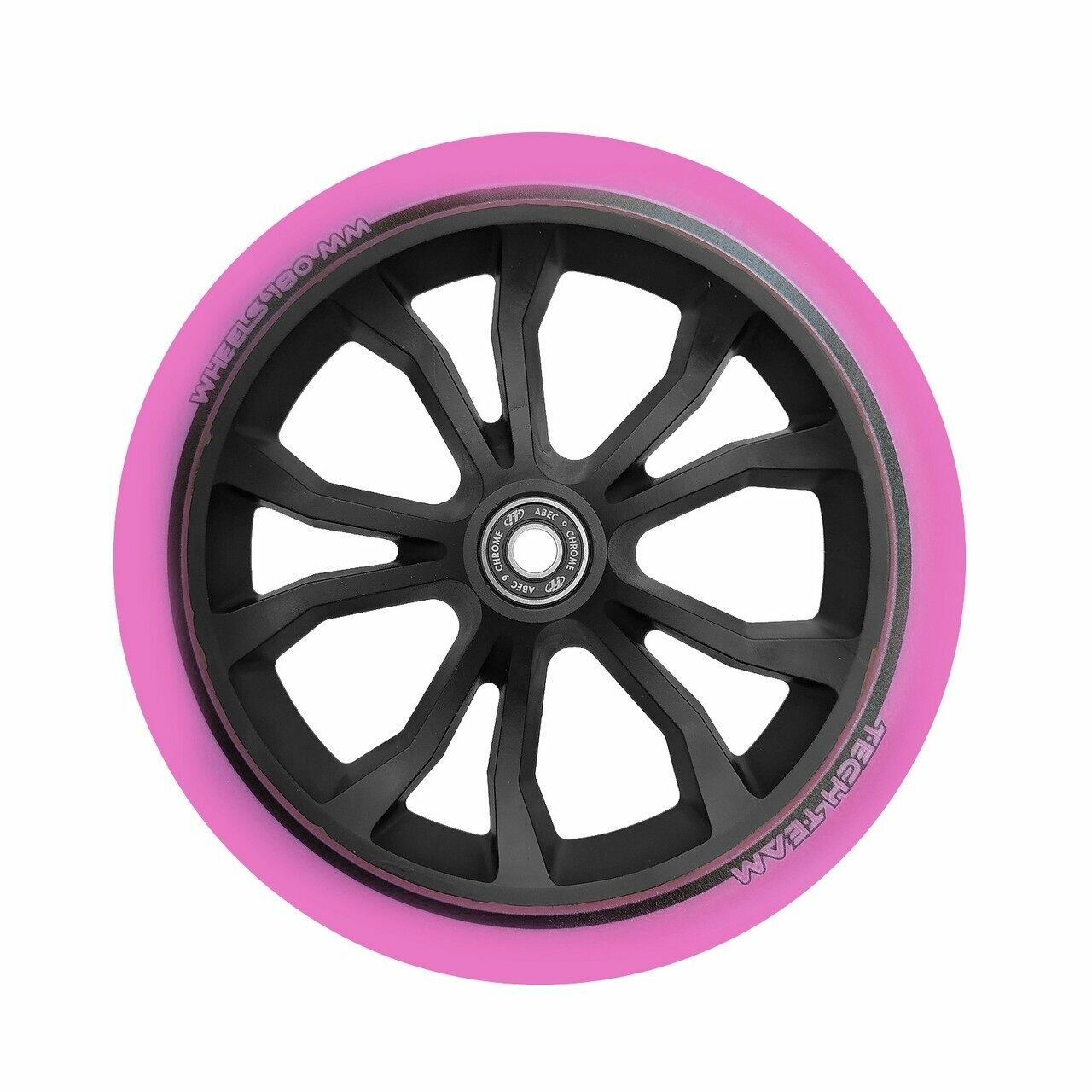 Колесо для самоката 180 мм в сборе с подшипниками ABEC 9, TT Pink