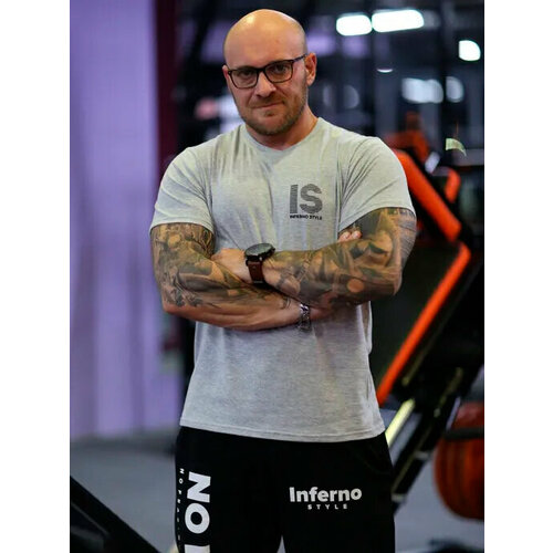 фото Футболка inferno style, размер 4xl, серый