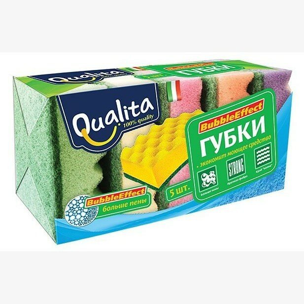 Qualita губки кухонные Bubble Effect 5шт