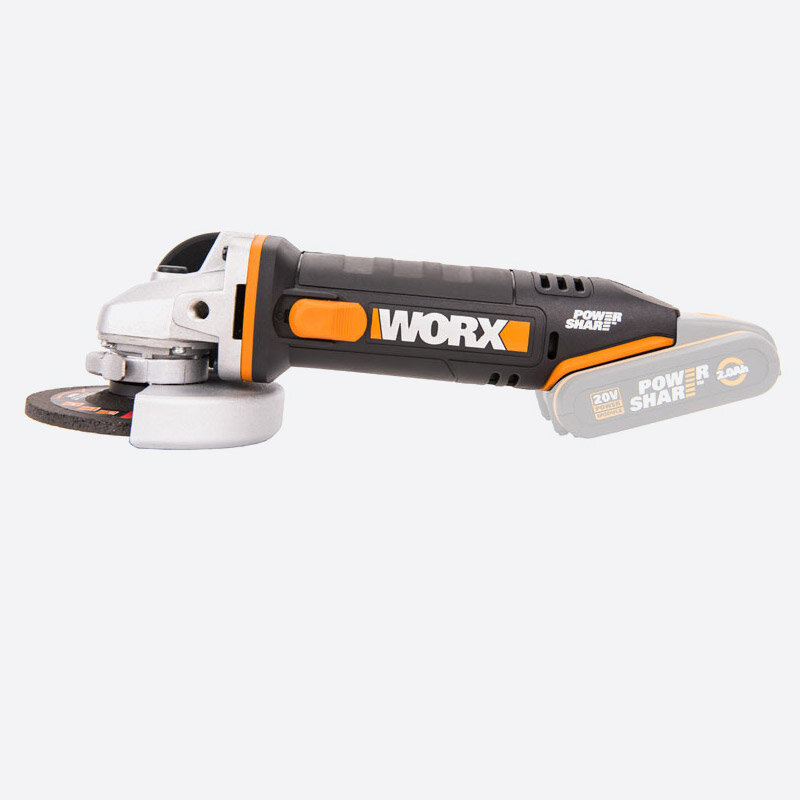 Аккумуляторная УШМ Worx WX800.9 0 коробка, 115 мм, без аккумулятора