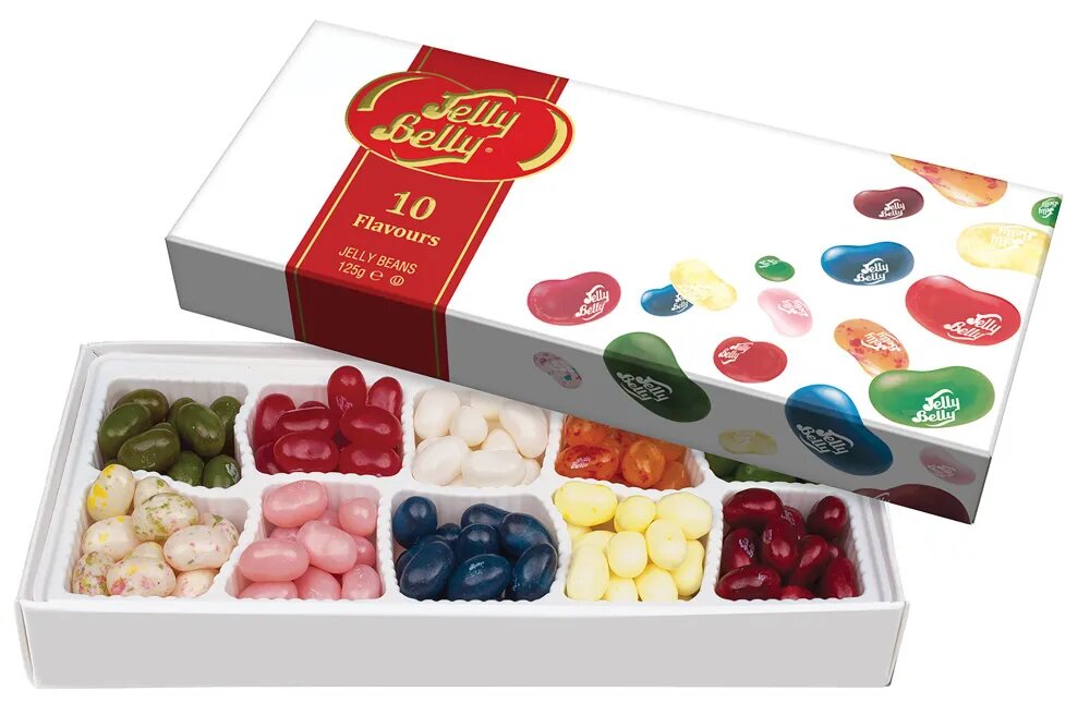 Драже жевательное Jelly Belly ассорти 10 вкусов 125 г подарочная коробка