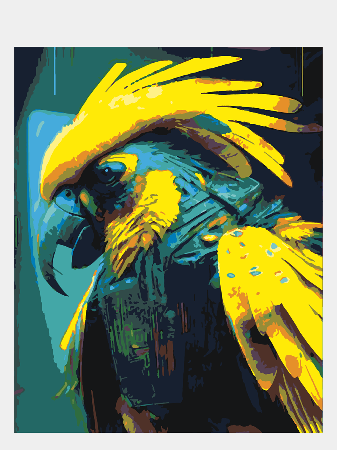 Картина по номерам Selfica "Жёлтые перья" 50х40см.