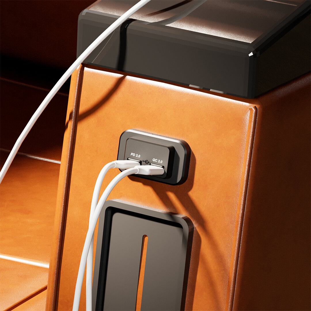 Встраиваемая розетка USB+Type-C BGT с двумя гнездами и возможностью крепления — фото 1
