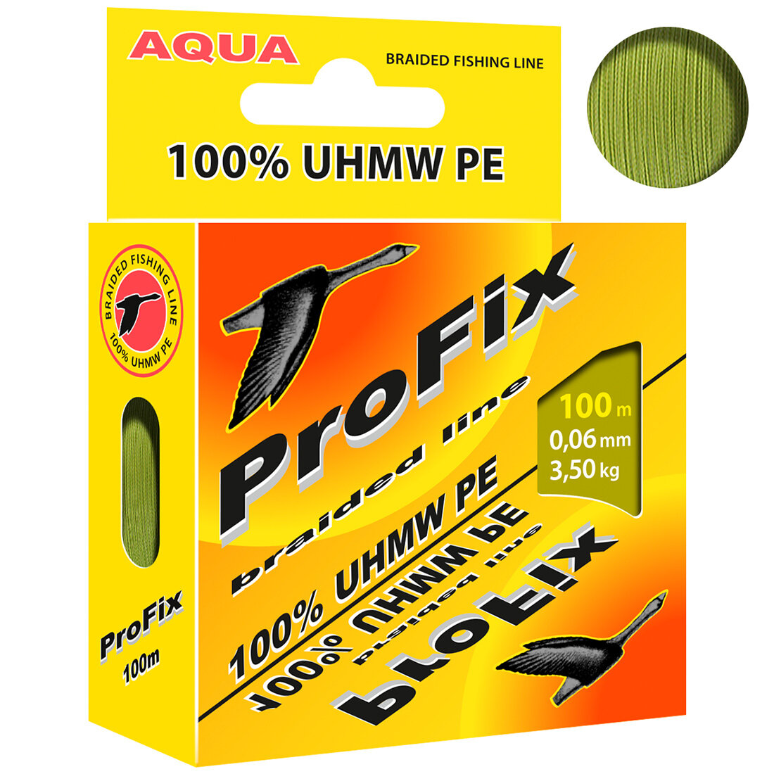 Плетеный шнур для рыбалки AQUA ProFix Olive 0,06mm 100m