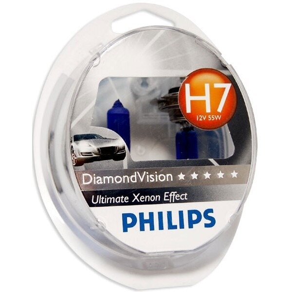 Лампы PHILIPS Diamond Vision H7 12V 55W (Комплект - 2 шт.) PHILIPS-12972DVS2