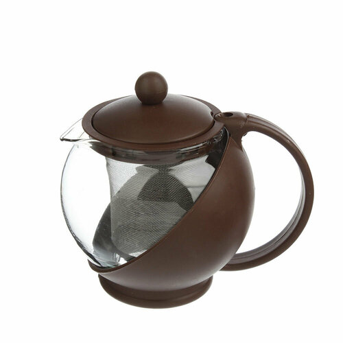 Чайник заварочный 500 МЛ ситечко из нержавеющей стали стеклопластик цвет бордовый 490₽