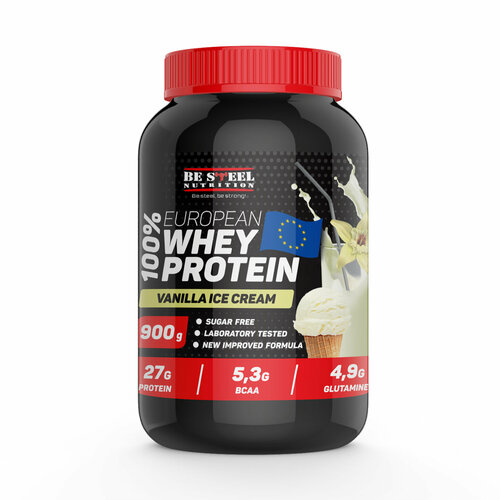 фото Напиток растворимый "вэй про" be steel nutrition 100% european whey protein 0,9кг (ванильное мороженое)