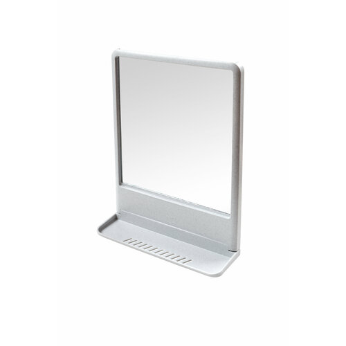Зеркало с полкой для ванной комнаты ВК Tokyo, цвет белый мрамор