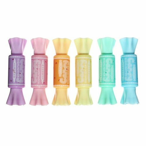 Набор маркеров-текстовыделителей 6 штук6 цветов Конфетка скошенных 1шт 552₽