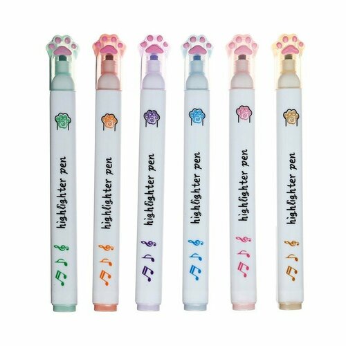 Набор маркеров-текстовыделителей 6 цветов Лапки 720₽