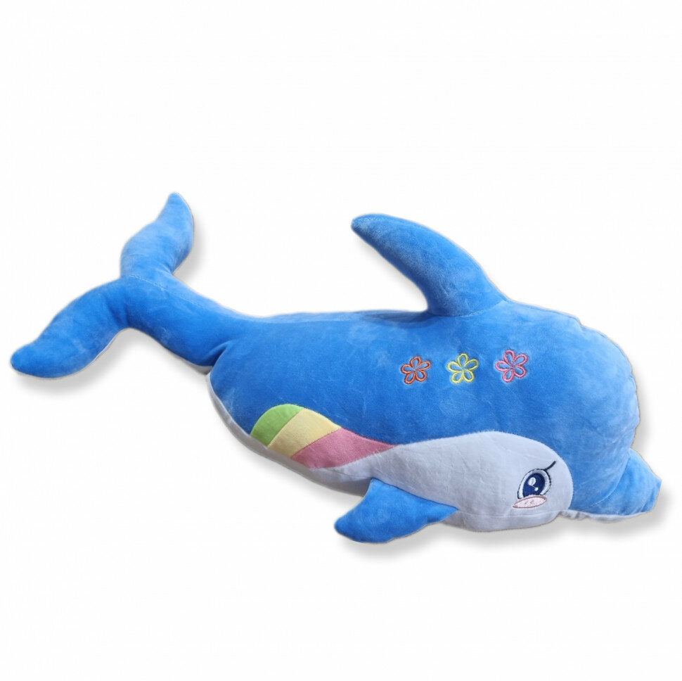 Дельфин мягкая игрушка 70см голубой