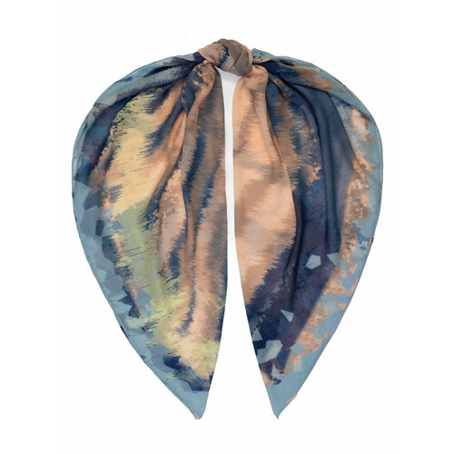 фото Платок eleganzza,135х135 см, синий, бежевый