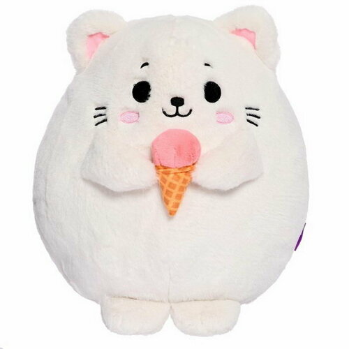 Мягкая игрушка Котик с мороженым, 35 см