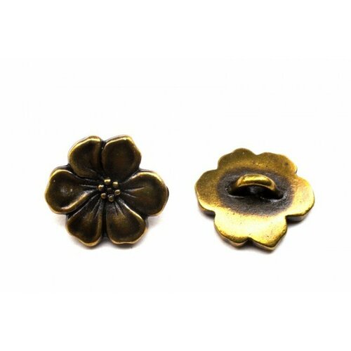 Пуговица TierraCast Цветок яблони 16мм, отверстие 2,2мм, цвет античная латунь, 94-6549-27, 1шт