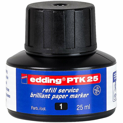 Edding Перманентные чернила для заправки PTK25, 25мл, Черный