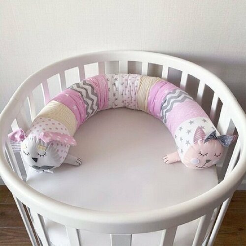 Бортик в детскую кроватку Валик Пёсокот - коллекция Маленькая принцесса 120 см LoveBabyToys