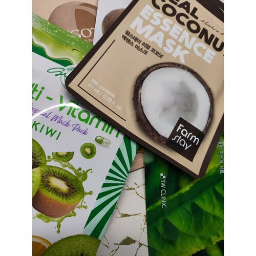 тканевая маска для лица с экстрактом улиточного муцина snail ultra hydrating essence mask 25г Набор тканевых масок в ассортименте 10 шт/тканевые маски для лица