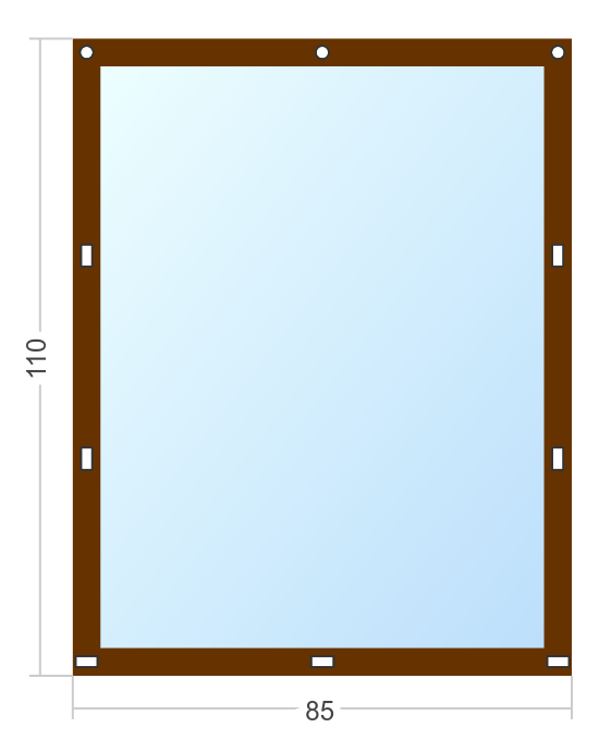 Мягкое окно Софтокна 85х110 см, Прозрачная пленка 0,7мм, Скоба-ремешок, Коричневая окантовка, Комплект для установки - фотография № 3
