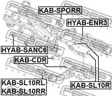 FEBEST KAB-SL10RL Сайлентблок рычага KIA SPORTAGE/HYUNDAI IX35 09- зад.подв. - фотография № 5