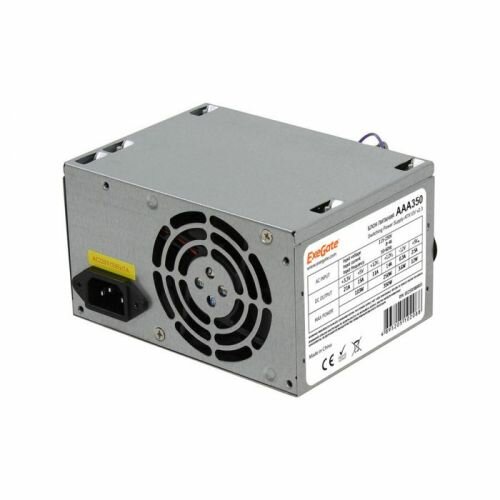 Блок питания ATX Exegate AAA350 ES259589RUS 350W, 8cm fan, 24p+4p, 2*SATA, 1*IDE