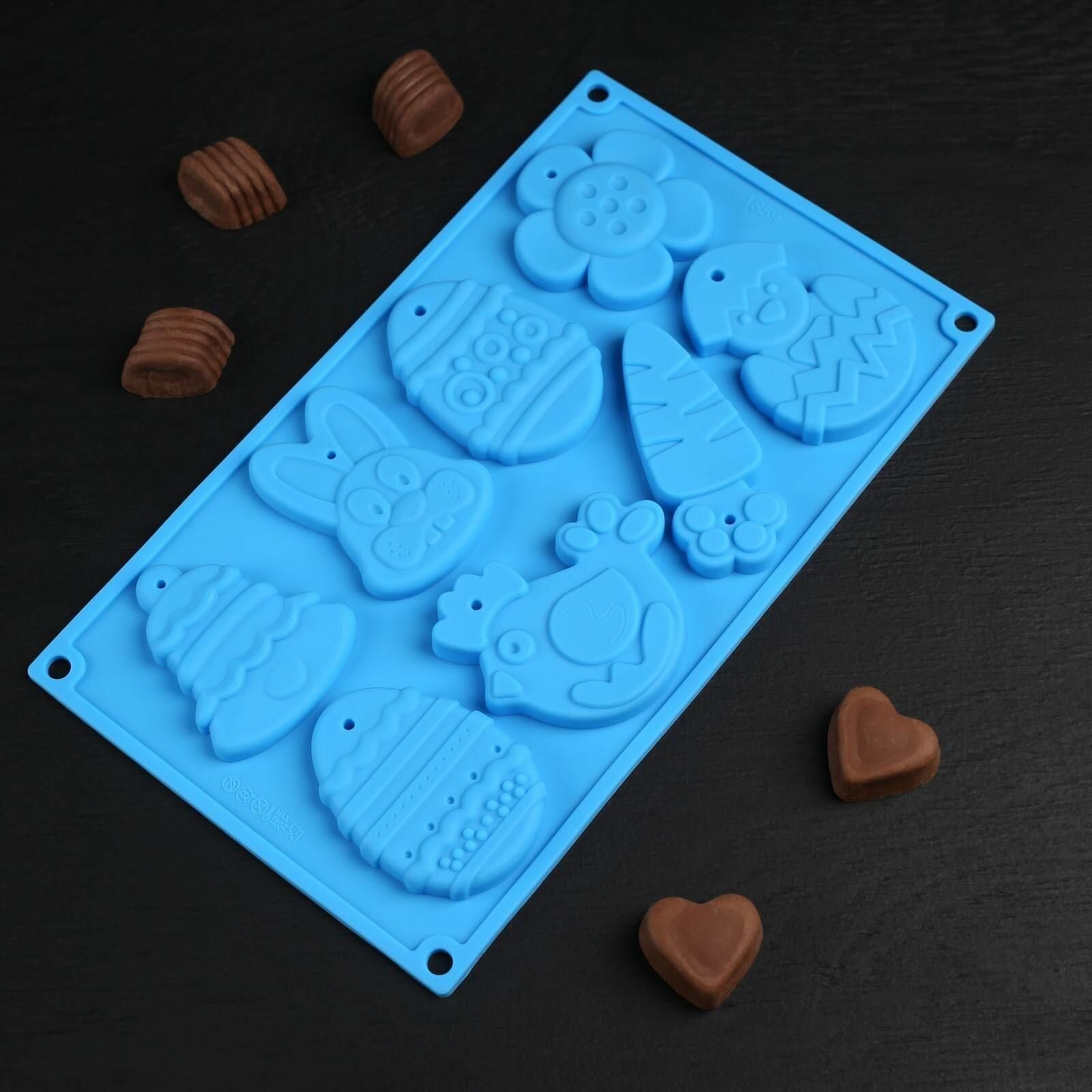 Форма для шоколада «Животные», 30×17×1 см, 8 ячеек (7,7×6 см), цвет микс - фотография № 19