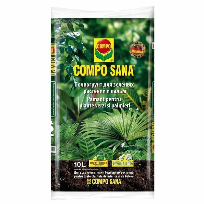 Почвогрунт COMPO SANA для зеленых растений и пальм, 10 л - фотография № 14
