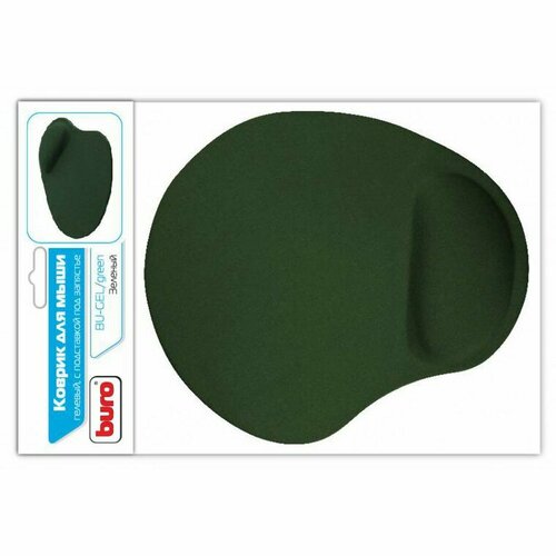 коврик для мыши buro bu gel зелёный гелевый 205x230x25мм Buro BU-GEL, зеленый