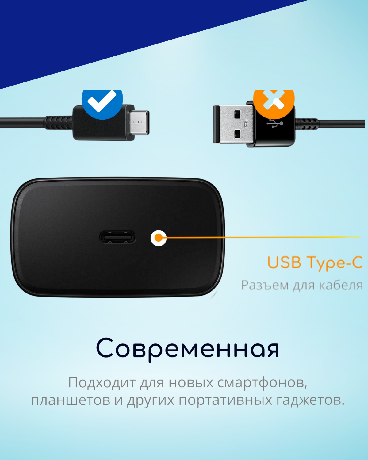 Сетевое зарядное устройство Samsung 15W Power Adapter (быстрая зарядка) EP-T1510XBEGRU с кабелем Type-C to Type-C