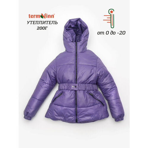 фото Куртка orso bianco зимняя, средней длины, размер 134, фиолетовый