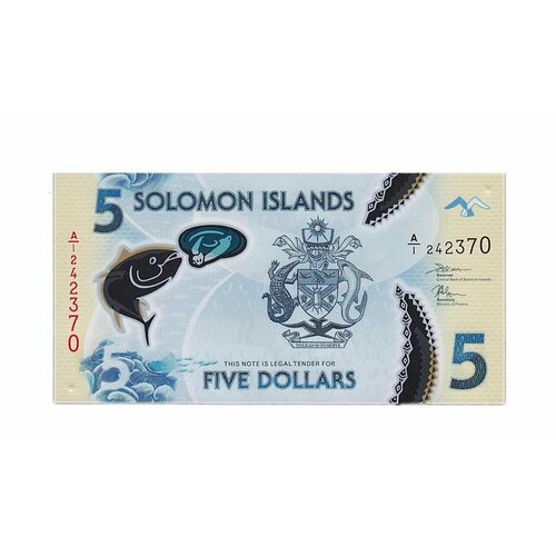 Банкнота 5 долларов. Соломоновы Острова 2022 aUNC соломоновы острова 5 долларов 1997 г рыбацкий баркас unc