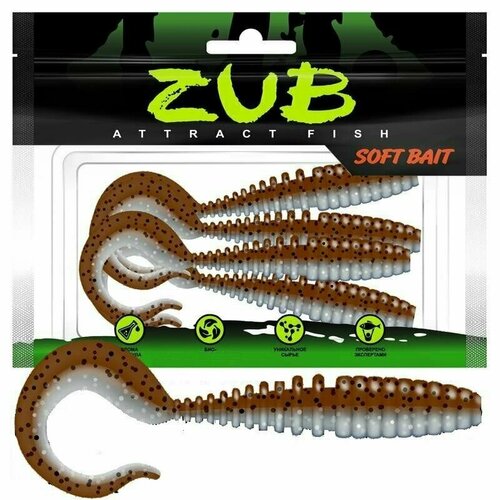 Мягкая приманка для рыбалки ZUB-TWIST 75мм-6шт (цвет 031) натурал-карамельный
