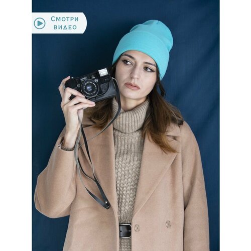 фото Шапка бини , размер 56/58, бирюзовый dari&vadi