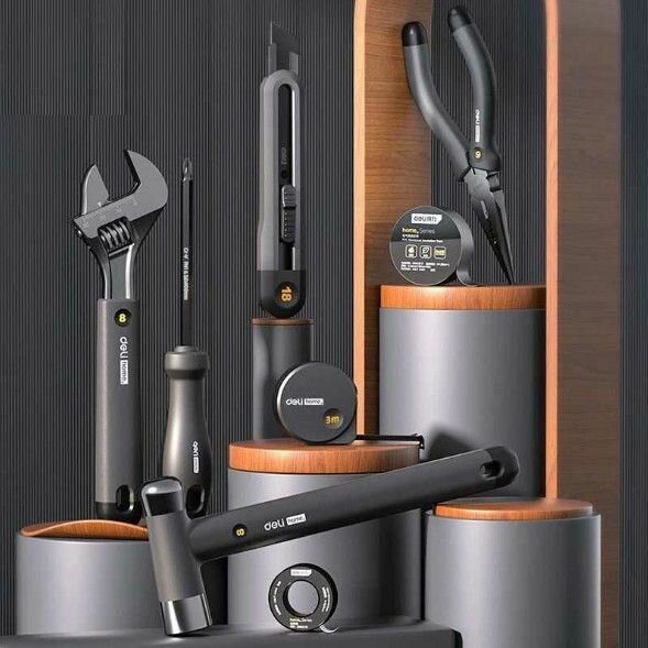 фото Набор инструментов DELI Home Series HT0008 8 предметов, эксклюзивный дизайн, софттач пластик, подарочная упаковка 104622