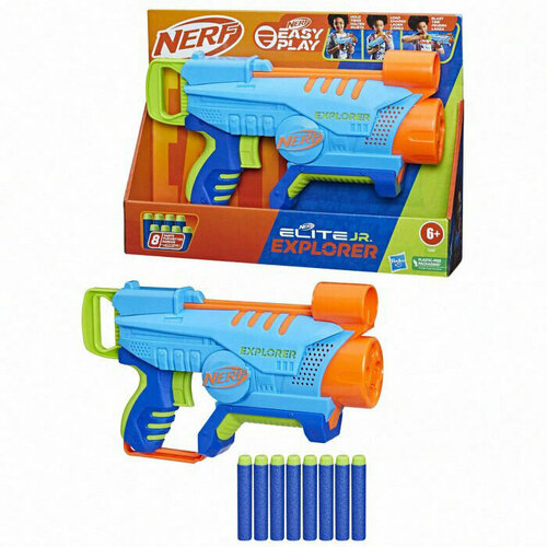 Nerf Бластер Elite Jr Explorer F6367 игрушка бластер nerf elite 2 0 flipshots flip 32 79 7 см голубой оранжевый