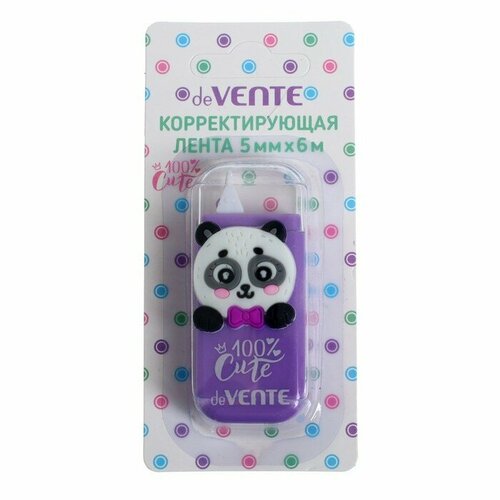 Корректирующая лента deVENTE 100% Cute, Panda, 5 мм, 6 м, фронтальный аппликатор попсокет cute panda