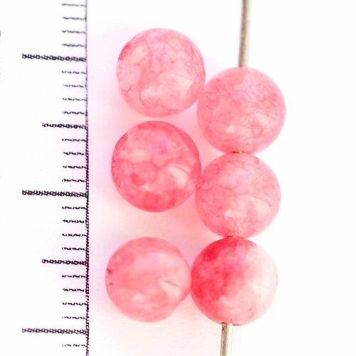 Натуральная бусина Агат светло-розовый 0011038 шарик 6 мм, цена за 10 шт.