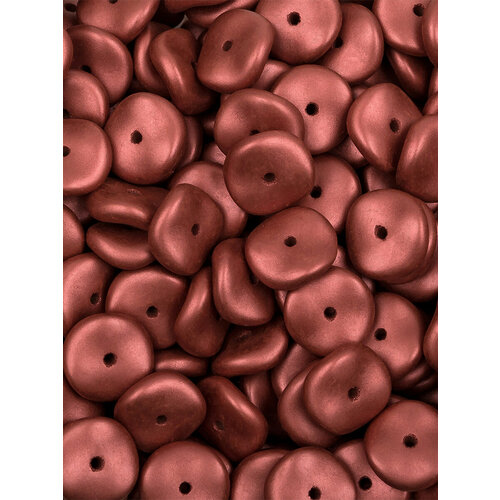 Стеклянные чешские бусины, Wavelet Beads, 10 мм, цвет Metallic Red, 20 шт.