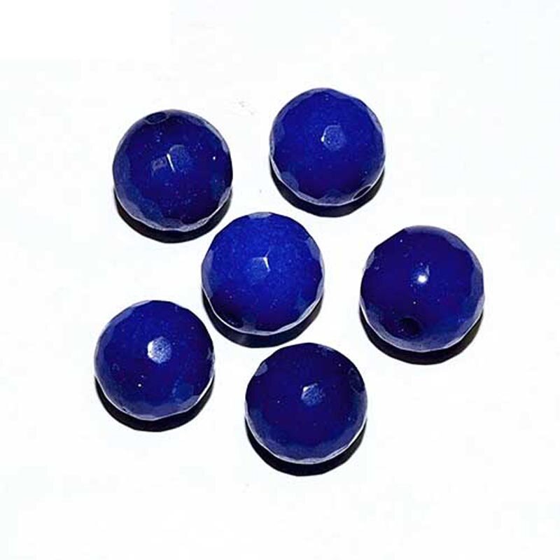 Натуральная бусина Агат ярко-синий 0006550 шарик граненый 10 мм, цена за 10 шт.