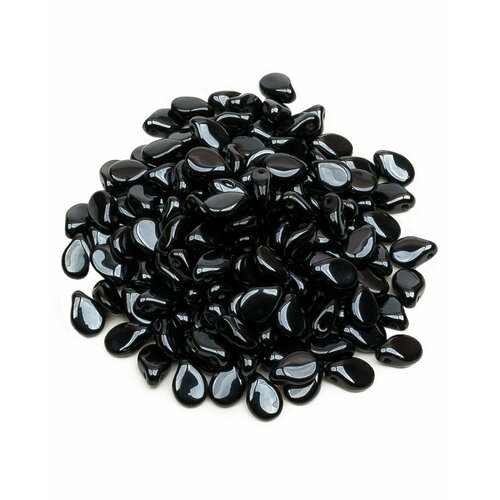 Стеклянные чешские бусины, Pip Beads, 5х7 мм, цвет Jet Blue Hematite Full, 150 шт.