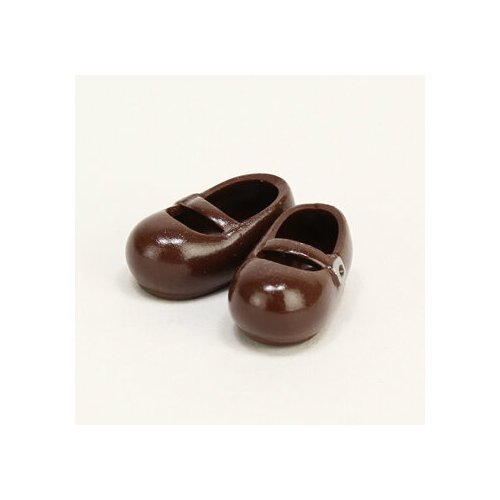 Туфли коричневые с магнитом для кукол Обитсу 11 см (Obitsu Rounded Shoes with Magnet Brown)