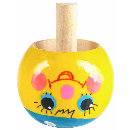 фото Детская игрушка волчок-перевёртыш "колобок", деревянная юла для малышей, встаёт на ножку нескучные игры